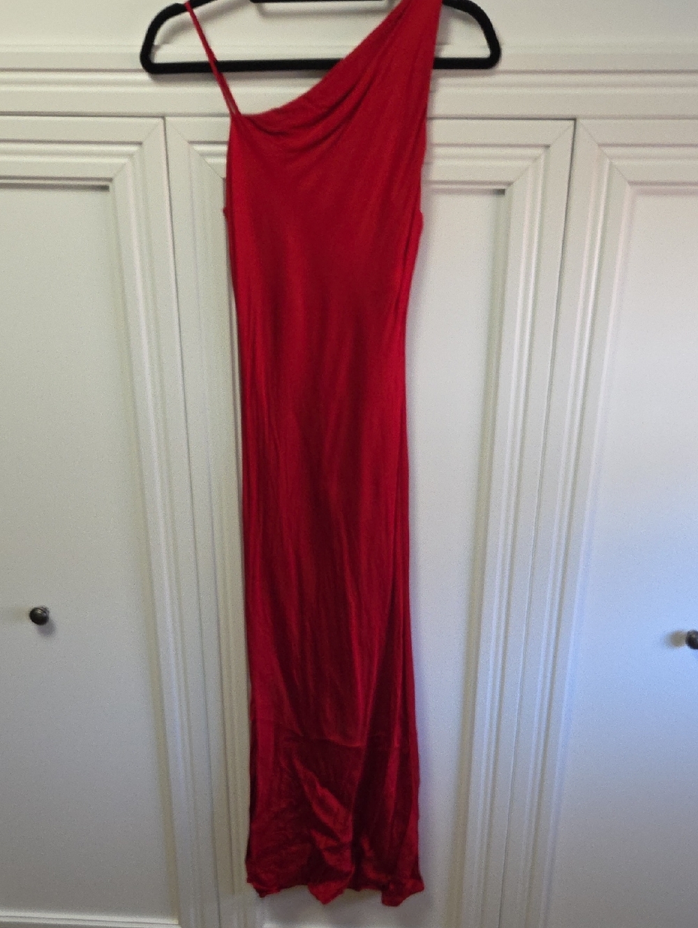 Zara Red One-Shoulder Maxi Skirt